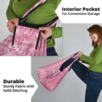 Pink Hawaii Palaka Cowboy Turtle Grocery Bag Hawaiian Paniolo Puakenikeni Maile Lei DT05 - Polynesian Pride