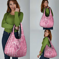 Pink Hawaii Palaka Cowboy Turtle Grocery Bag Hawaiian Paniolo Puakenikeni Maile Lei DT05 - Polynesian Pride