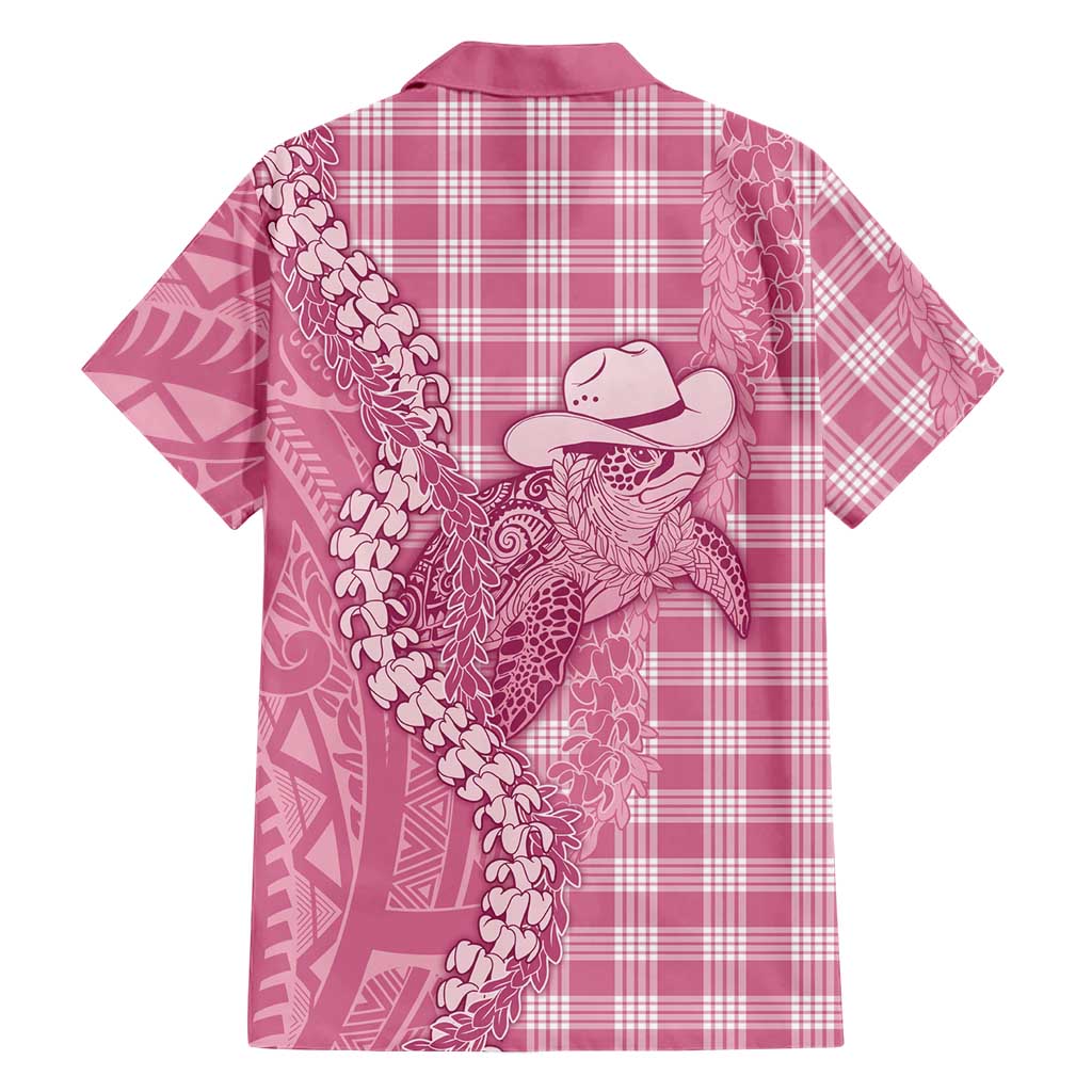 Pink Hawaii Palaka Cowboy Turtle Hawaiian Shirt Hawaiian Paniolo Puakenikeni Maile Lei DT05 - Polynesian Pride
