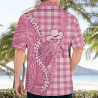 Pink Hawaii Palaka Cowboy Turtle Hawaiian Shirt Hawaiian Paniolo Puakenikeni Maile Lei DT05 - Polynesian Pride