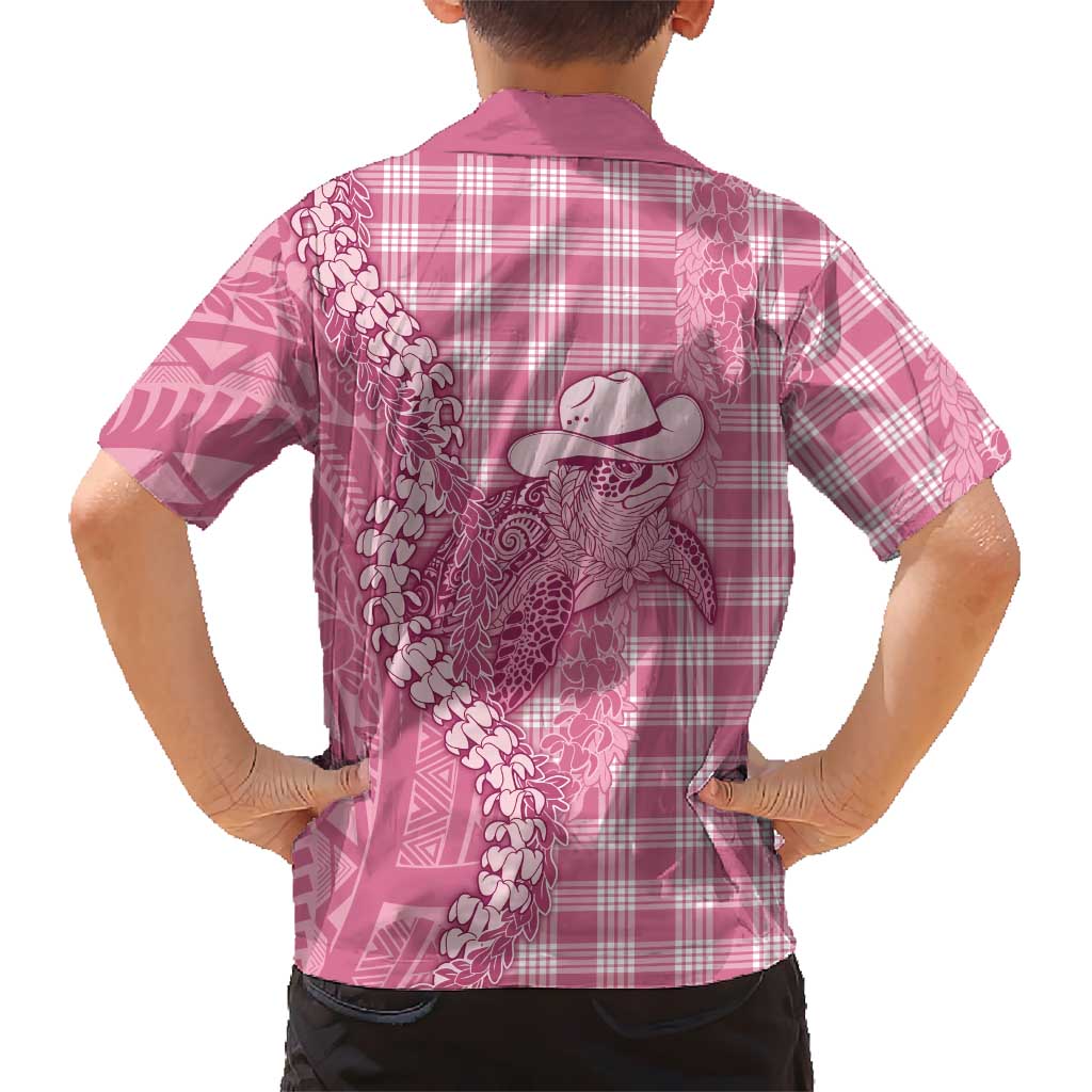 Pink Hawaii Palaka Cowboy Turtle Hawaiian Shirt Hawaiian Paniolo Puakenikeni Maile Lei DT05 - Polynesian Pride