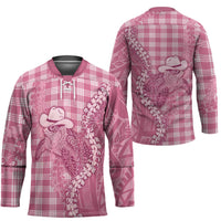 Pink Hawaii Palaka Cowboy Turtle Hockey Jersey Hawaiian Paniolo Puakenikeni Maile Lei DT05 - Polynesian Pride