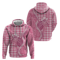 Pink Hawaii Palaka Cowboy Turtle Hoodie Hawaiian Paniolo Puakenikeni Maile Lei DT05 - Polynesian Pride