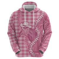 Pink Hawaii Palaka Cowboy Turtle Hoodie Hawaiian Paniolo Puakenikeni Maile Lei DT05 - Polynesian Pride