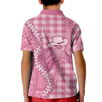 Pink Hawaii Palaka Cowboy Turtle Kid Polo Shirt Hawaiian Paniolo Puakenikeni Maile Lei DT05 - Polynesian Pride