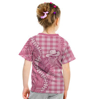 Pink Hawaii Palaka Cowboy Turtle Kid T Shirt Hawaiian Paniolo Puakenikeni Maile Lei DT05 - Polynesian Pride