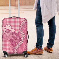 Pink Hawaii Palaka Cowboy Turtle Luggage Cover Hawaiian Paniolo Puakenikeni Maile Lei DT05 Pink - Polynesian Pride