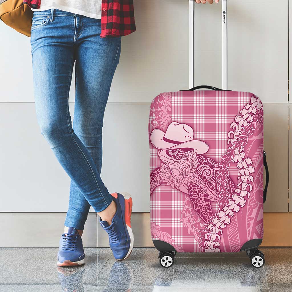 Pink Hawaii Palaka Cowboy Turtle Luggage Cover Hawaiian Paniolo Puakenikeni Maile Lei DT05 - Polynesian Pride