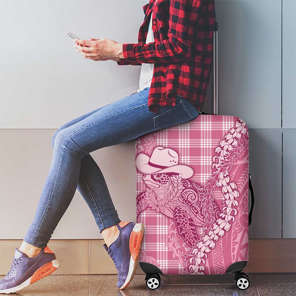 Pink Hawaii Palaka Cowboy Turtle Luggage Cover Hawaiian Paniolo Puakenikeni Maile Lei DT05 - Polynesian Pride