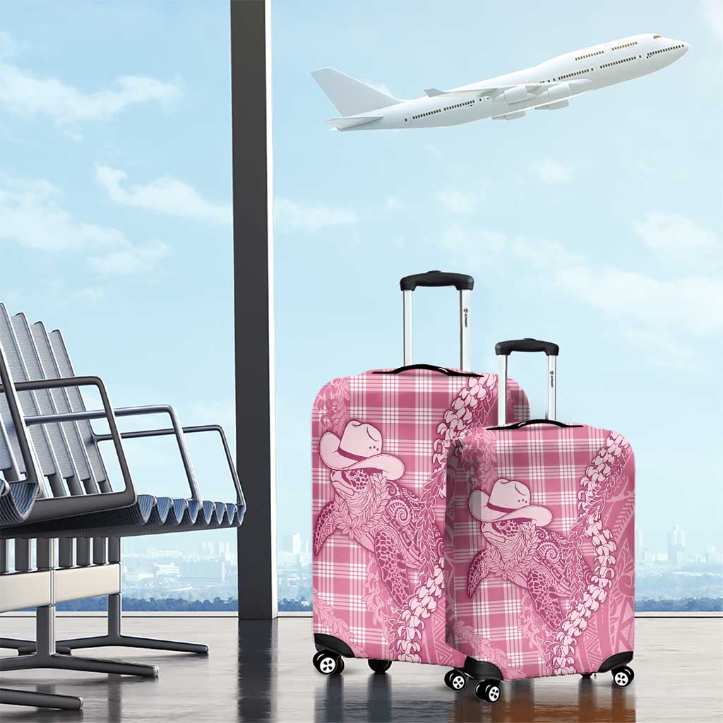Pink Hawaii Palaka Cowboy Turtle Luggage Cover Hawaiian Paniolo Puakenikeni Maile Lei DT05 - Polynesian Pride