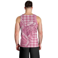 Pink Hawaii Palaka Cowboy Turtle Men Tank Top Hawaiian Paniolo Puakenikeni Maile Lei DT05 - Polynesian Pride