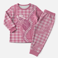 Pink Hawaii Palaka Cowboy Turtle Christmas Pajama Set Hawaiian Paniolo Puakenikeni Maile Lei DT05 Men Pink - Polynesian Pride