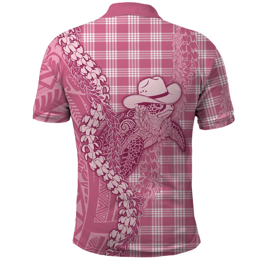 Pink Hawaii Palaka Cowboy Turtle Polo Shirt Hawaiian Paniolo Puakenikeni Maile Lei DT05 - Polynesian Pride