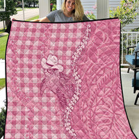Pink Hawaii Palaka Cowboy Turtle Quilt Hawaiian Paniolo Puakenikeni Maile Lei DT05 Pink - Polynesian Pride