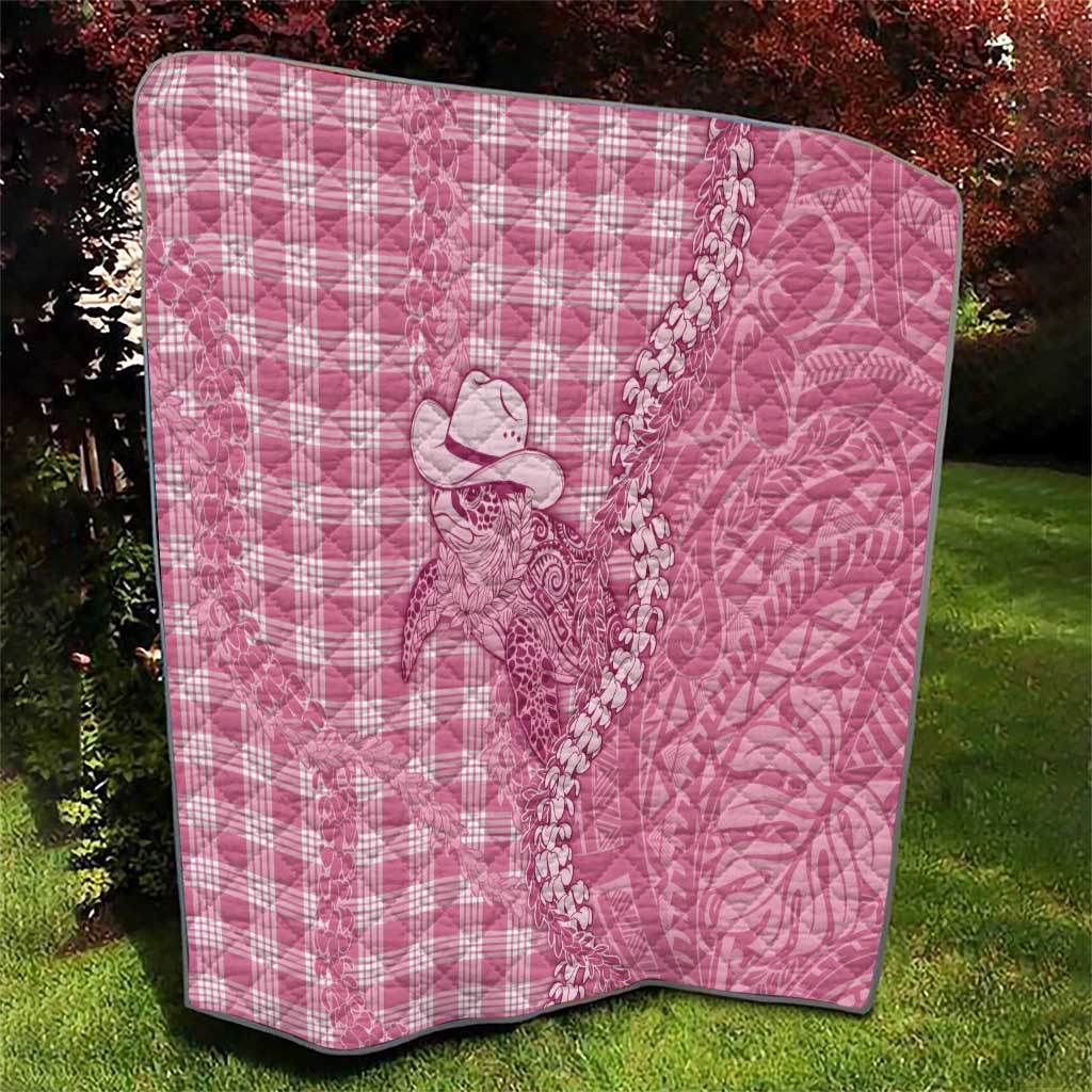 Pink Hawaii Palaka Cowboy Turtle Quilt Hawaiian Paniolo Puakenikeni Maile Lei DT05 - Polynesian Pride