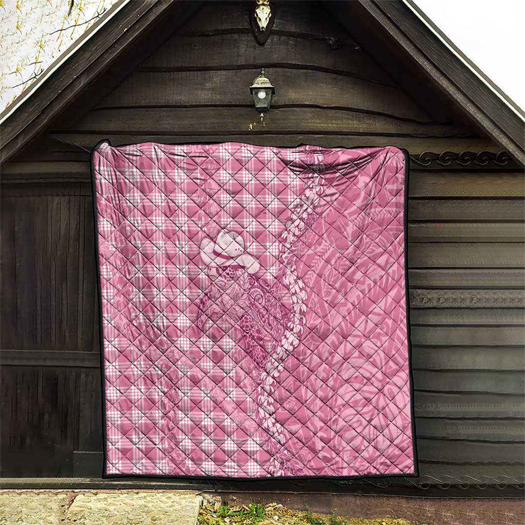Pink Hawaii Palaka Cowboy Turtle Quilt Hawaiian Paniolo Puakenikeni Maile Lei DT05 - Polynesian Pride