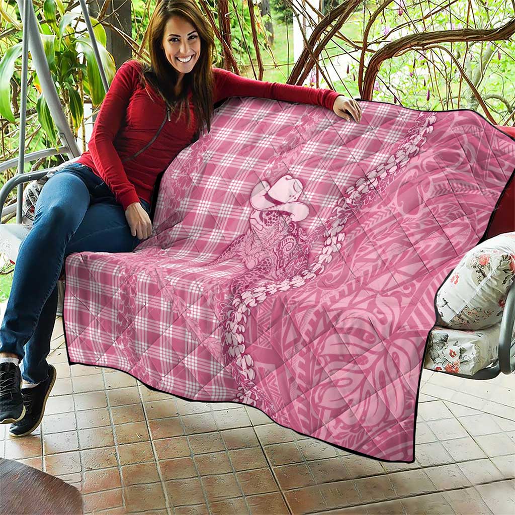 Pink Hawaii Palaka Cowboy Turtle Quilt Hawaiian Paniolo Puakenikeni Maile Lei DT05 - Polynesian Pride