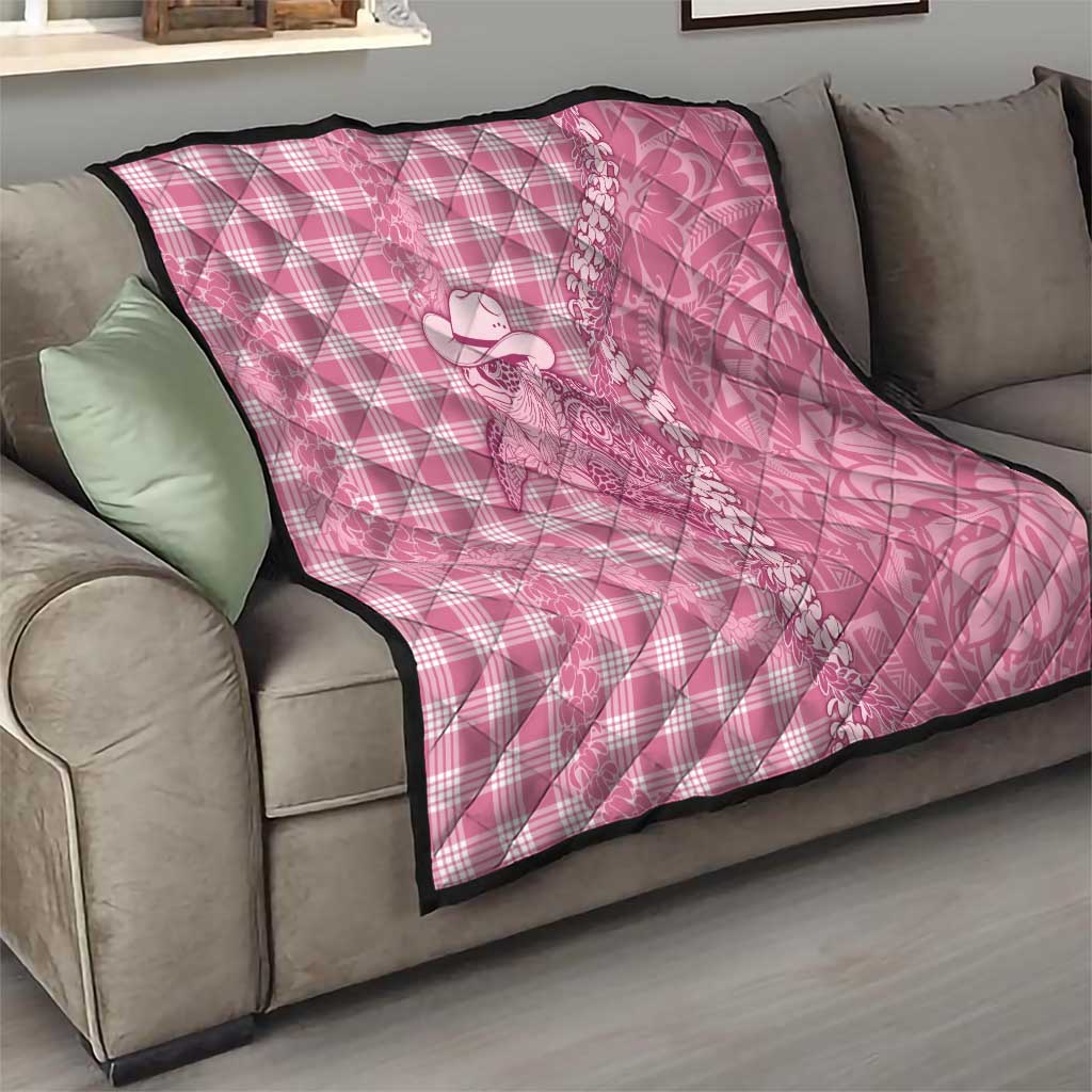 Pink Hawaii Palaka Cowboy Turtle Quilt Hawaiian Paniolo Puakenikeni Maile Lei DT05 - Polynesian Pride