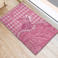 Pink Hawaii Palaka Cowboy Turtle Rubber Doormat Hawaiian Paniolo Puakenikeni Maile Lei DT05 - Polynesian Pride