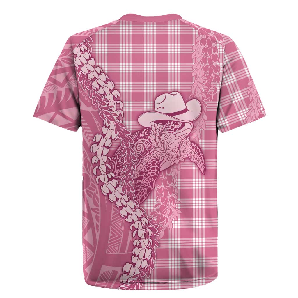 Pink Hawaii Palaka Cowboy Turtle Rugby Jersey Hawaiian Paniolo Puakenikeni Maile Lei DT05 - Polynesian Pride