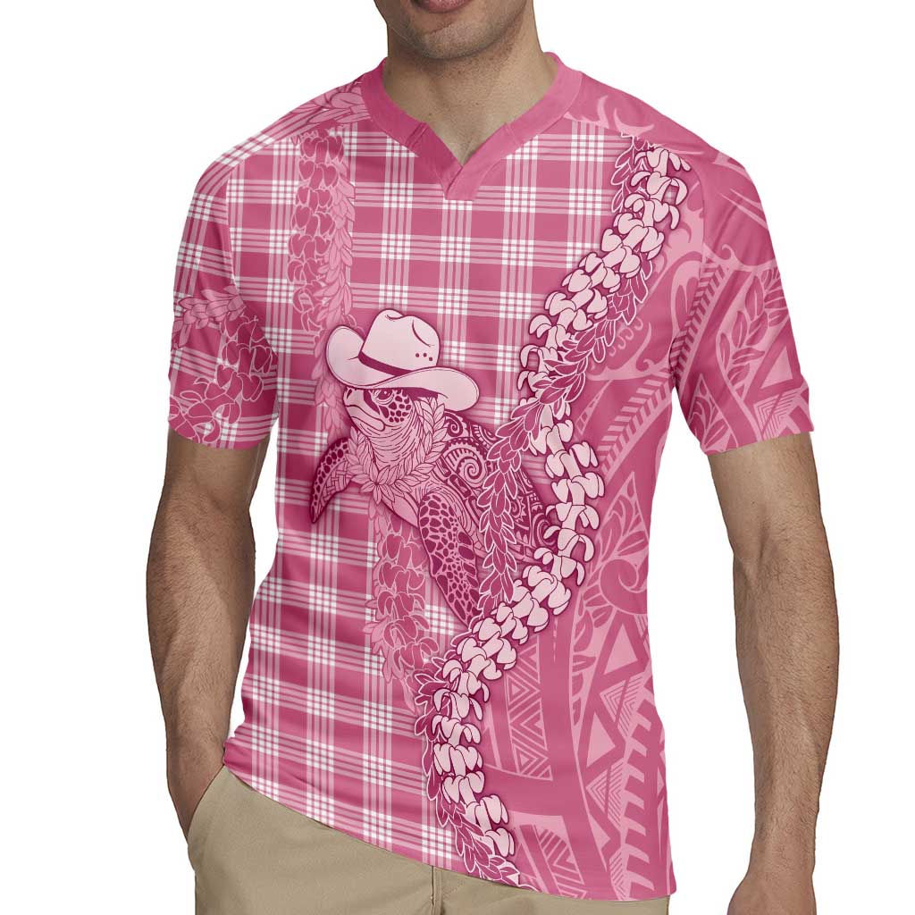 Pink Hawaii Palaka Cowboy Turtle Rugby Jersey Hawaiian Paniolo Puakenikeni Maile Lei DT05 - Polynesian Pride