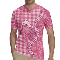 Pink Hawaii Palaka Cowboy Turtle Rugby Jersey Hawaiian Paniolo Puakenikeni Maile Lei DT05 - Polynesian Pride