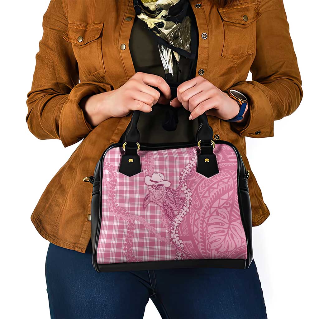 Pink Hawaii Palaka Cowboy Turtle Shoulder Handbag Hawaiian Paniolo Puakenikeni Maile Lei DT05 - Polynesian Pride