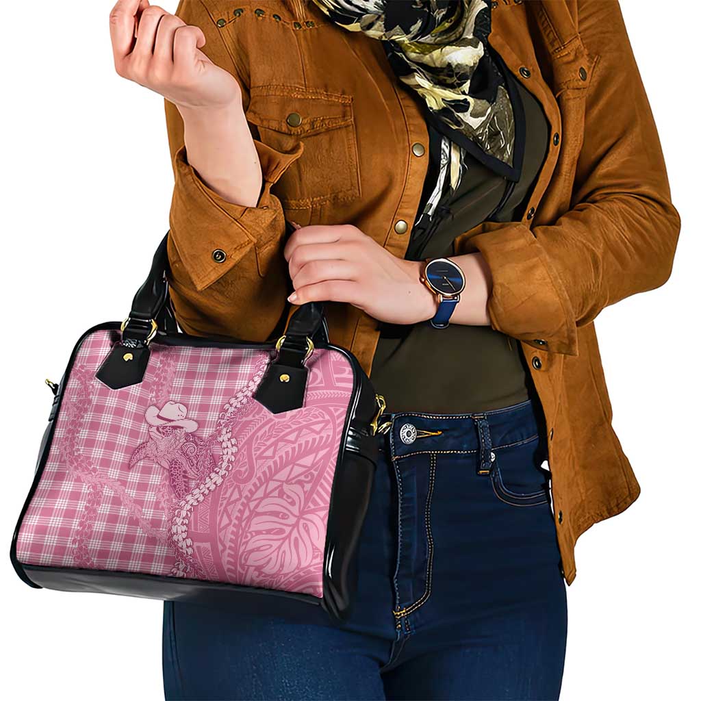 Pink Hawaii Palaka Cowboy Turtle Shoulder Handbag Hawaiian Paniolo Puakenikeni Maile Lei DT05 - Polynesian Pride