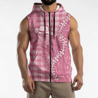 Pink Hawaii Palaka Cowboy Turtle Sleeveless Zip Hoodie Hawaiian Paniolo Puakenikeni Maile Lei DT05 - Polynesian Pride