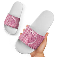Pink Hawaii Palaka Cowboy Turtle Slide Sandals Hawaiian Paniolo Puakenikeni Maile Lei DT05 - Polynesian Pride
