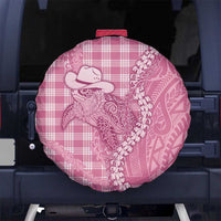 Pink Hawaii Palaka Cowboy Turtle Spare Tire Cover Hawaiian Paniolo Puakenikeni Maile Lei DT05 No hole Pink - Polynesian Pride