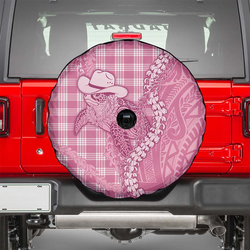 Pink Hawaii Palaka Cowboy Turtle Spare Tire Cover Hawaiian Paniolo Puakenikeni Maile Lei DT05 - Polynesian Pride