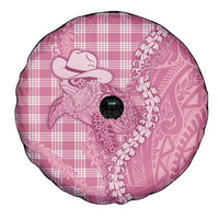 Pink Hawaii Palaka Cowboy Turtle Spare Tire Cover Hawaiian Paniolo Puakenikeni Maile Lei DT05 - Polynesian Pride