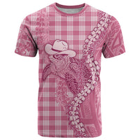 Pink Hawaii Palaka Cowboy Turtle T Shirt Hawaiian Paniolo Puakenikeni Maile Lei DT05 Pink - Polynesian Pride