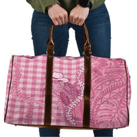 Pink Hawaii Palaka Cowboy Turtle Travel Bag Hawaiian Paniolo Puakenikeni Maile Lei DT05 Pink - Polynesian Pride