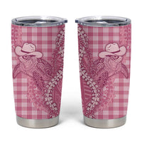 Pink Hawaii Palaka Cowboy Turtle Tumbler Cup Hawaiian Paniolo Puakenikeni Maile Lei DT05 Pink - Polynesian Pride