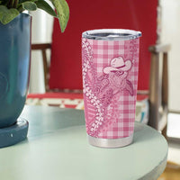 Pink Hawaii Palaka Cowboy Turtle Tumbler Cup Hawaiian Paniolo Puakenikeni Maile Lei DT05 - Polynesian Pride