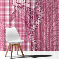 Pink Hawaii Palaka Cowboy Turtle Window Curtain Hawaiian Paniolo Puakenikeni Maile Lei DT05 - Polynesian Pride