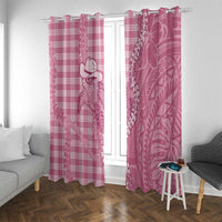Pink Hawaii Palaka Cowboy Turtle Window Curtain Hawaiian Paniolo Puakenikeni Maile Lei DT05 With Grommets Pink - Polynesian Pride