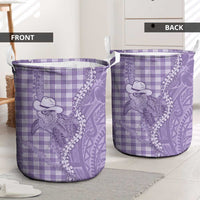 Purple Hawaii Palaka Cowboy Turtle Laundry Basket Hawaiian Paniolo Puakenikeni Maile Lei DT05 - Polynesian Pride