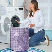 Purple Hawaii Palaka Cowboy Turtle Laundry Basket Hawaiian Paniolo Puakenikeni Maile Lei DT05 - Polynesian Pride