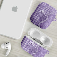 Purple Hawaii Palaka Cowboy Turtle AirPods Case Hawaiian Paniolo Puakenikeni Maile Lei DT05 - Polynesian Pride