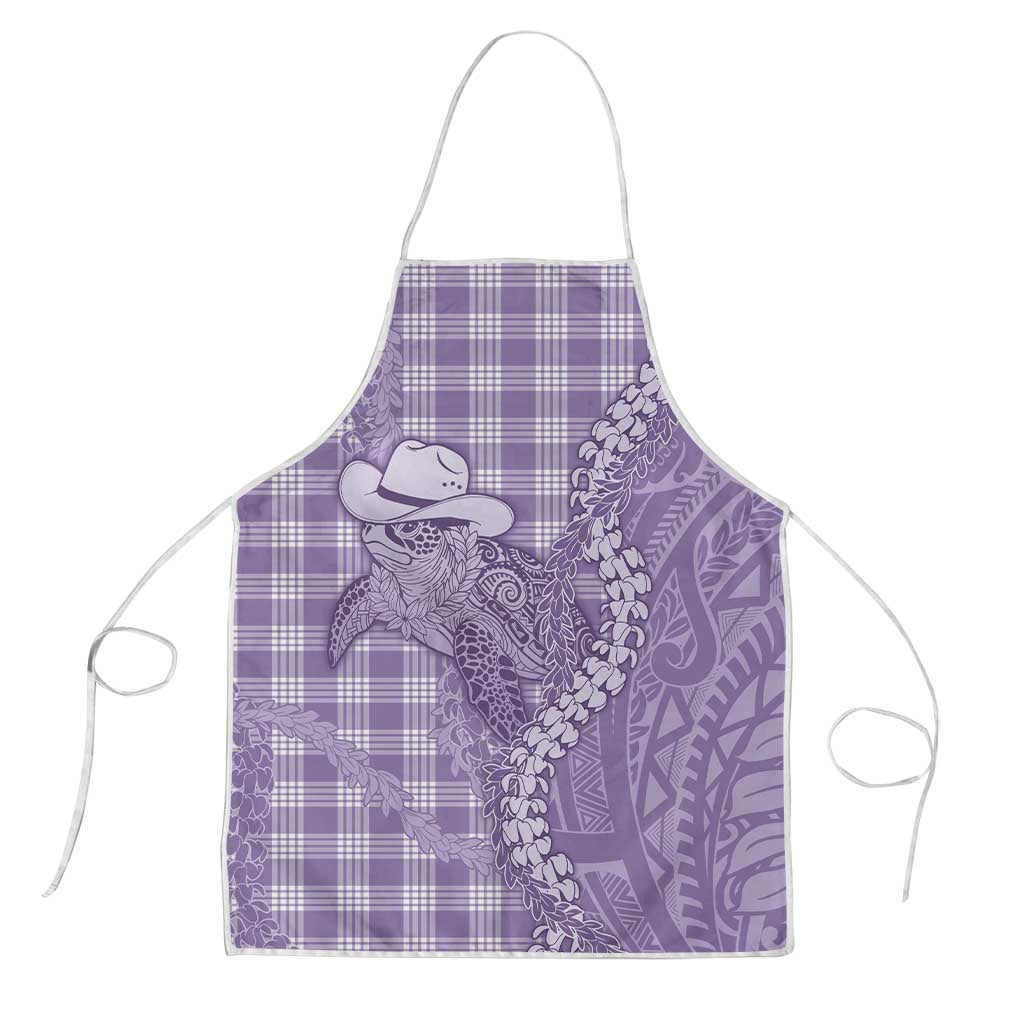 Purple Hawaii Palaka Cowboy Turtle Apron Hawaiian Paniolo Puakenikeni Maile Lei DT05 Purple - Polynesian Pride