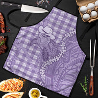 Purple Hawaii Palaka Cowboy Turtle Apron Hawaiian Paniolo Puakenikeni Maile Lei DT05 Purple - Polynesian Pride