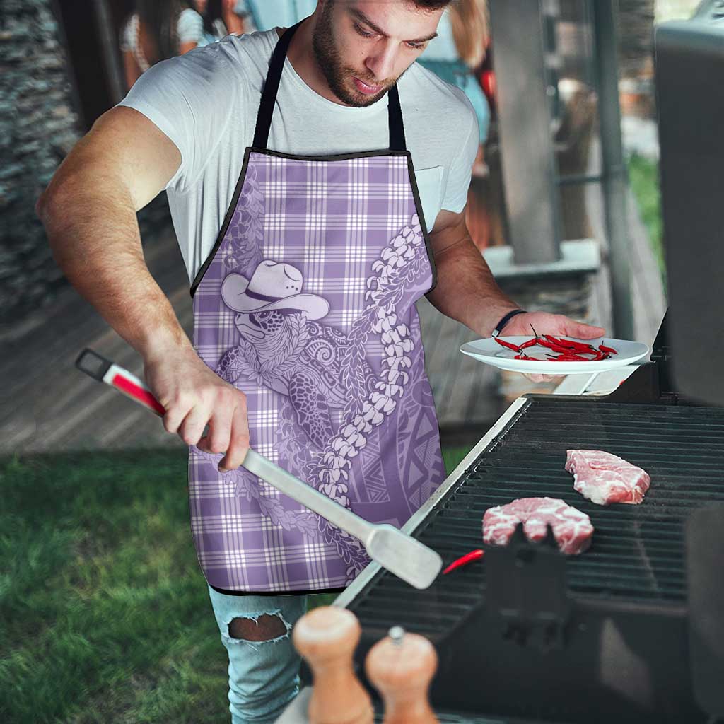 Purple Hawaii Palaka Cowboy Turtle Apron Hawaiian Paniolo Puakenikeni Maile Lei DT05 - Polynesian Pride