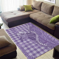 Purple Hawaii Palaka Cowboy Turtle Area Rug Hawaiian Paniolo Puakenikeni Maile Lei DT05 - Polynesian Pride