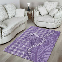 Purple Hawaii Palaka Cowboy Turtle Area Rug Hawaiian Paniolo Puakenikeni Maile Lei DT05 - Polynesian Pride