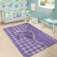 Purple Hawaii Palaka Cowboy Turtle Area Rug Hawaiian Paniolo Puakenikeni Maile Lei DT05 - Polynesian Pride