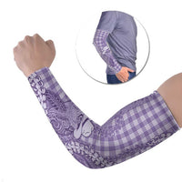 Purple Hawaii Palaka Cowboy Turtle Arm Sleeves Hawaiian Paniolo Puakenikeni Maile Lei DT05 Set of 2 Purple - Polynesian Pride