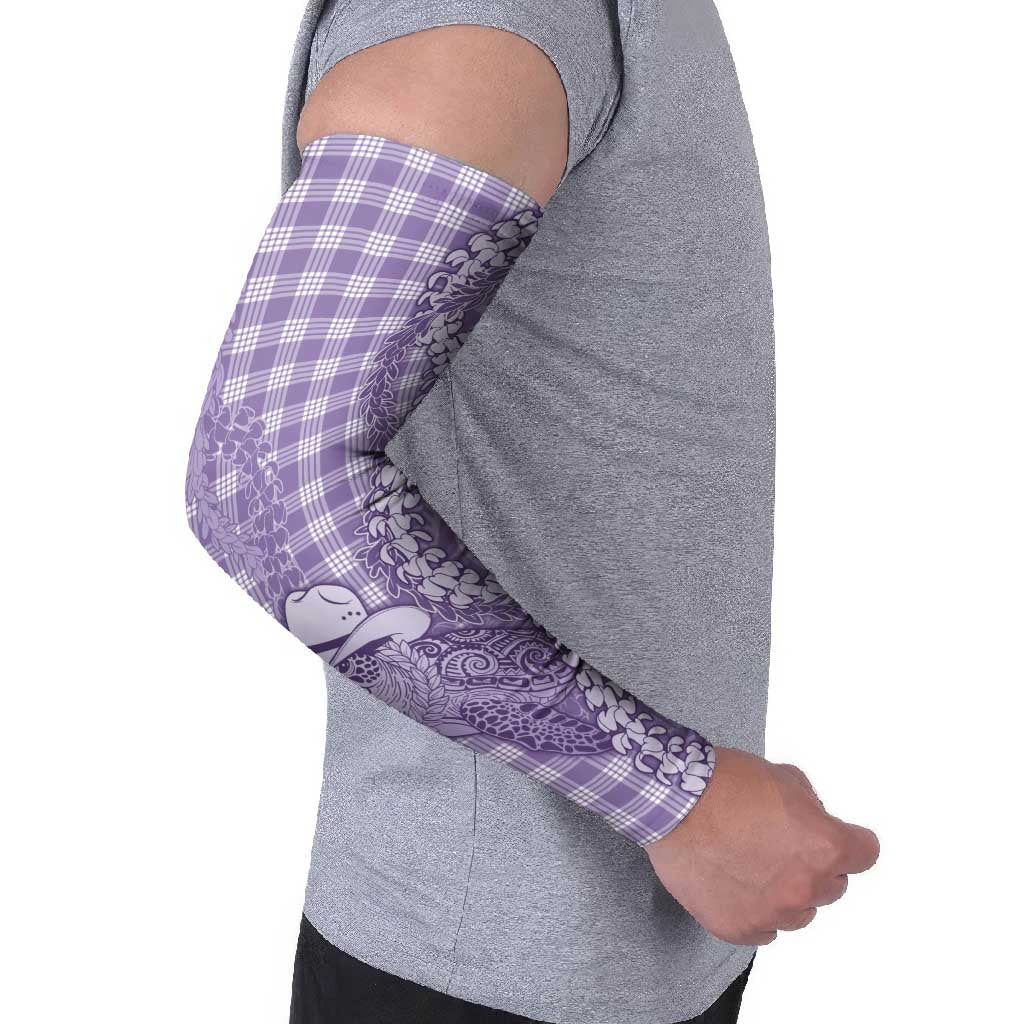 Purple Hawaii Palaka Cowboy Turtle Arm Sleeves Hawaiian Paniolo Puakenikeni Maile Lei DT05 - Polynesian Pride